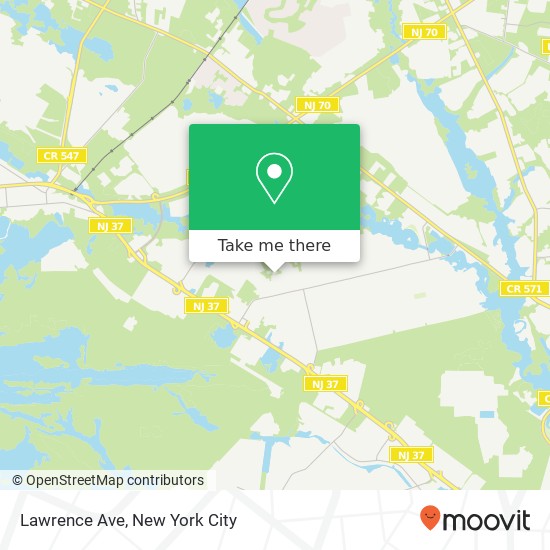 Mapa de Lawrence Ave, Toms River, NJ 08757