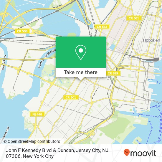 Mapa de John F Kennedy Blvd & Duncan, Jersey City, NJ 07306