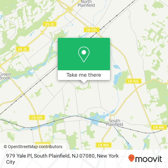 Mapa de 979 Yale Pl, South Plainfield, NJ 07080