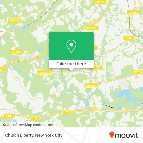 Mapa de Church Liberty, Far Hills, NJ 07931