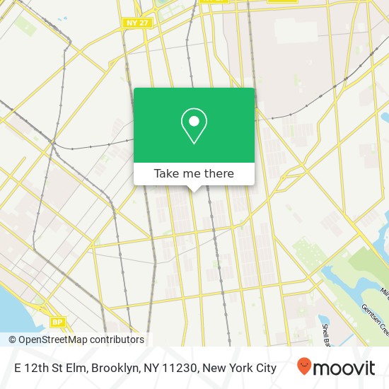 Mapa de E 12th St Elm, Brooklyn, NY 11230