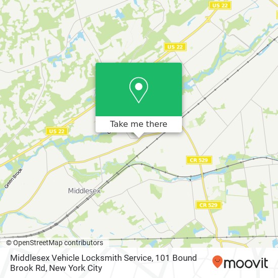 Mapa de Middlesex Vehicle Locksmith Service, 101 Bound Brook Rd