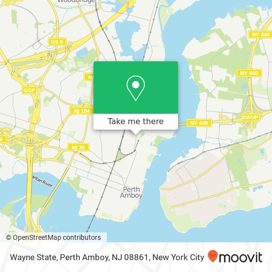 Mapa de Wayne State, Perth Amboy, NJ 08861