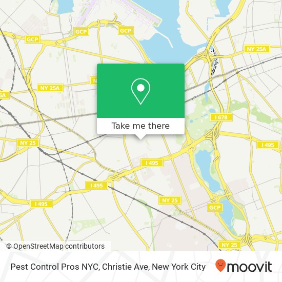 Pest Control Pros NYC, Christie Ave map