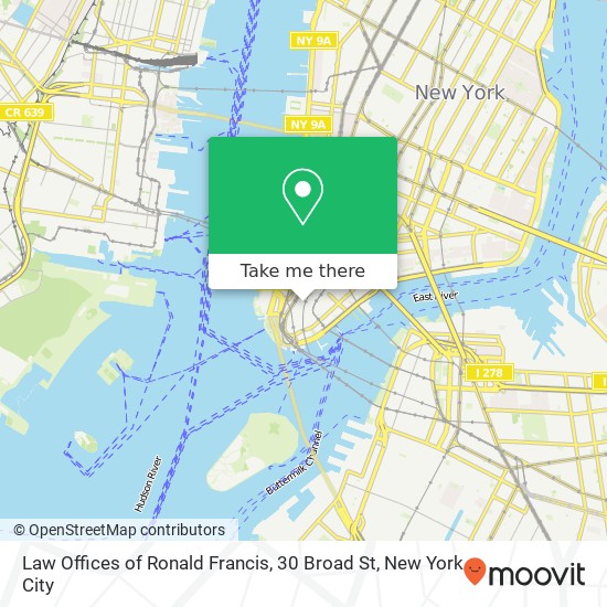 Mapa de Law Offices of Ronald Francis, 30 Broad St