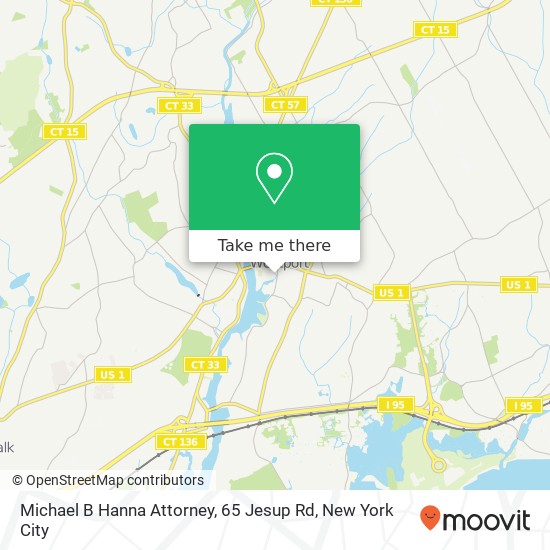 Mapa de Michael B Hanna Attorney, 65 Jesup Rd