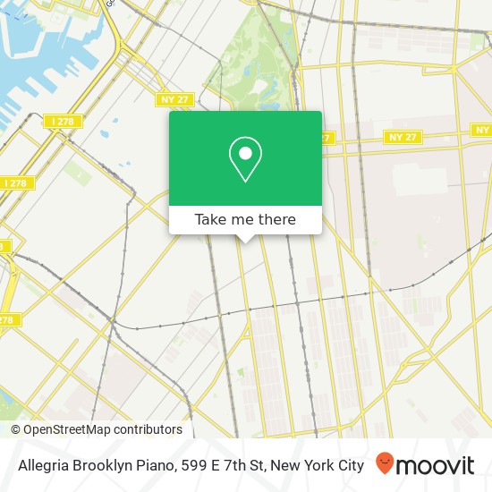 Mapa de Allegria Brooklyn Piano, 599 E 7th St