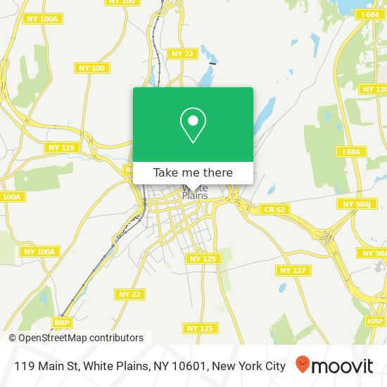 Mapa de 119 Main St, White Plains, NY 10601