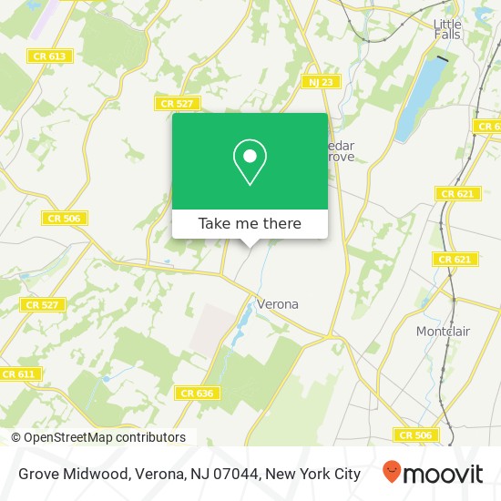 Mapa de Grove Midwood, Verona, NJ 07044