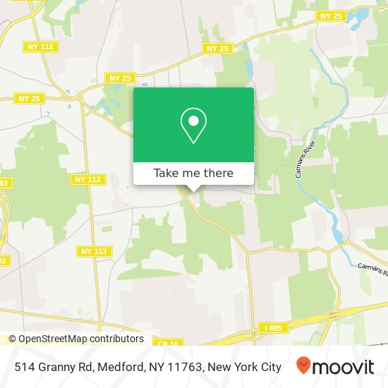 Mapa de 514 Granny Rd, Medford, NY 11763