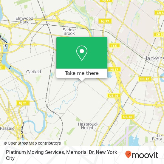 Mapa de Platinum Moving Services, Memorial Dr