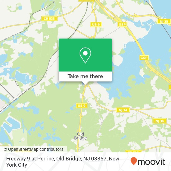 Mapa de Freeway 9 at Perrine, Old Bridge, NJ 08857