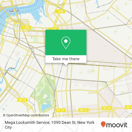 Mapa de Mega Locksmith Service, 1090 Dean St