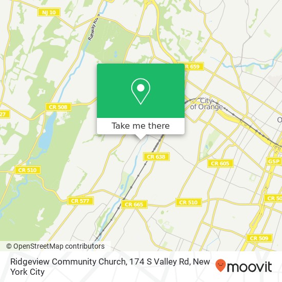 Ridgeview Community Church, 174 S Valley Rd map