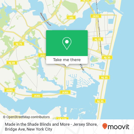 Made in the Shade Blinds and More - Jersey Shore, Bridge Ave map