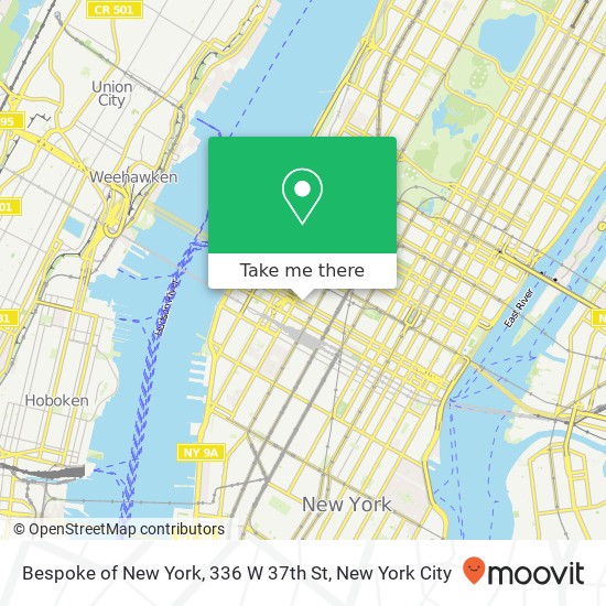Mapa de Bespoke of New York, 336 W 37th St