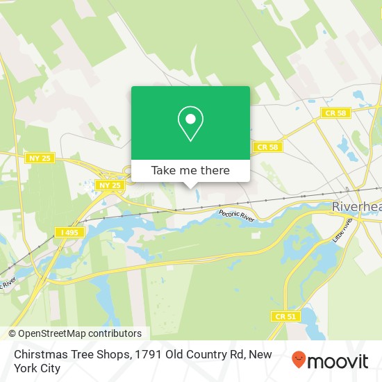 Chirstmas Tree Shops, 1791 Old Country Rd map