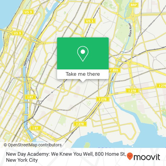 New Day Academy: We Knew You Well, 800 Home St map