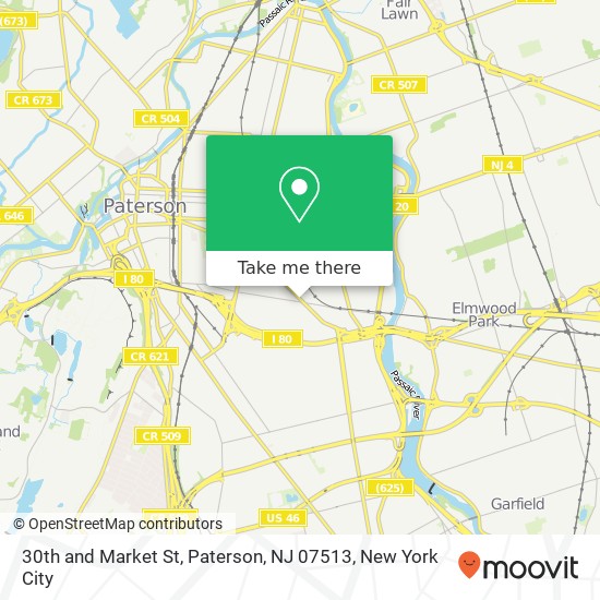 30th and Market St, Paterson, NJ 07513 map