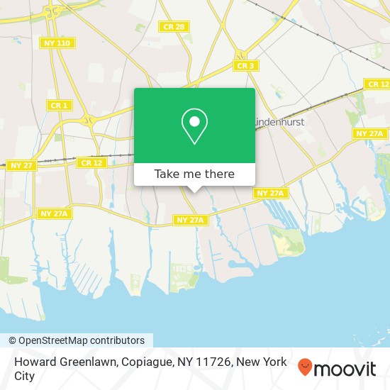 Howard Greenlawn, Copiague, NY 11726 map