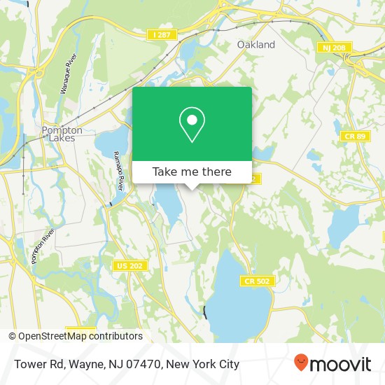 Mapa de Tower Rd, Wayne, NJ 07470