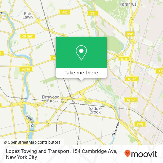 Lopez Towing and Transport, 154 Cambridge Ave map