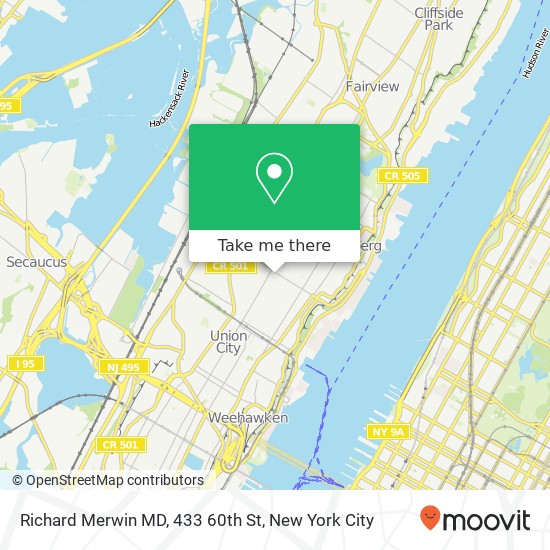 Richard Merwin MD, 433 60th St map