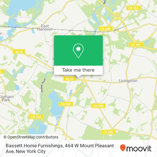 Bassett Home Furnishings, 464 W Mount Pleasant Ave map