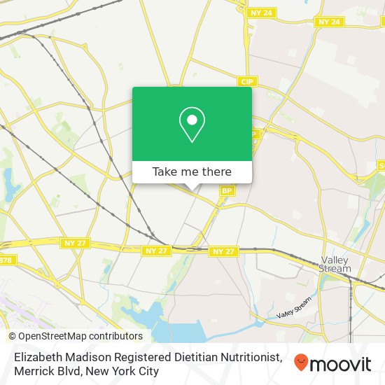 Elizabeth Madison Registered Dietitian Nutritionist, Merrick Blvd map