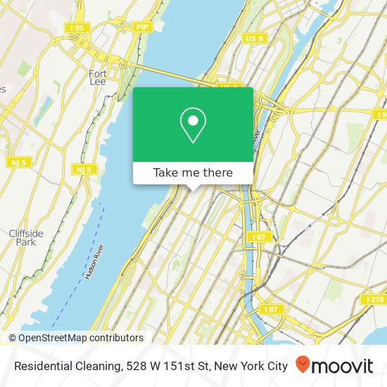 Mapa de Residential Cleaning, 528 W 151st St