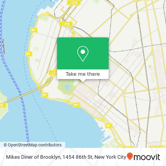 Mapa de Mikes Diner of Brooklyn, 1454 86th St