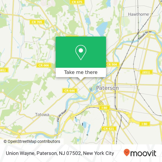 Mapa de Union Wayne, Paterson, NJ 07502