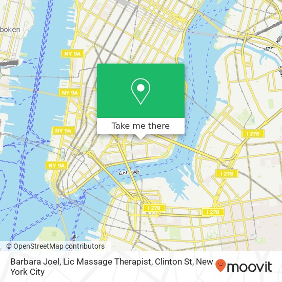 Barbara Joel, Lic Massage Therapist, Clinton St map