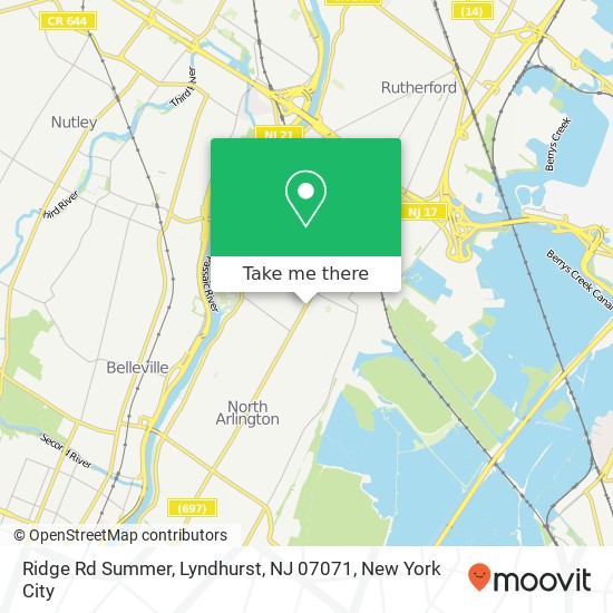 Mapa de Ridge Rd Summer, Lyndhurst, NJ 07071