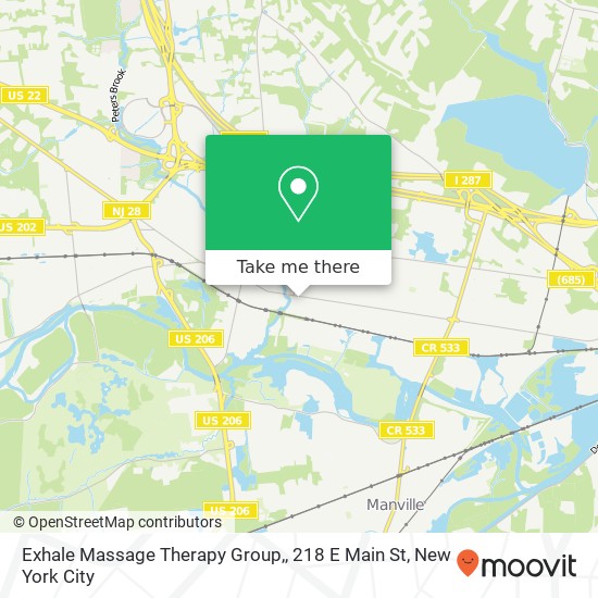 Exhale Massage Therapy Group,, 218 E Main St map