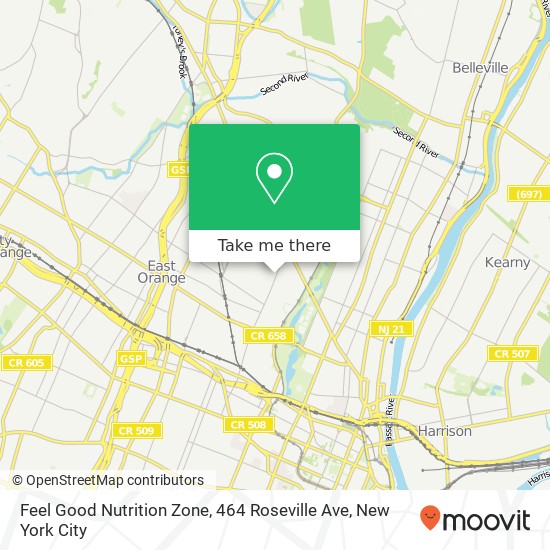 Mapa de Feel Good Nutrition Zone, 464 Roseville Ave