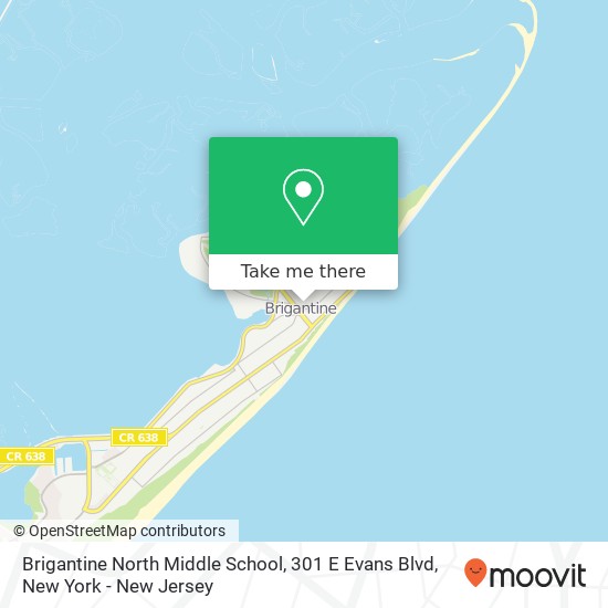 Mapa de Brigantine North Middle School, 301 E Evans Blvd