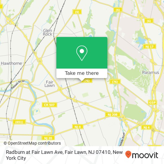 Radburn at Fair Lawn Ave, Fair Lawn, NJ 07410 map