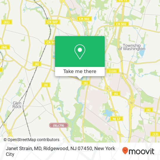 Mapa de Janet Strain, MD, Ridgewood, NJ 07450