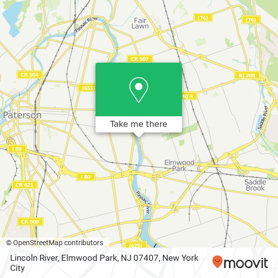 Mapa de Lincoln River, Elmwood Park, NJ 07407