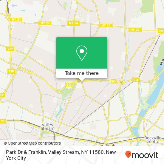 Park Dr & Franklin, Valley Stream, NY 11580 map