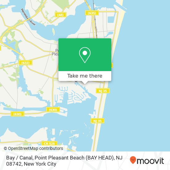 Bay / Canal, Point Pleasant Beach (BAY HEAD), NJ 08742 map