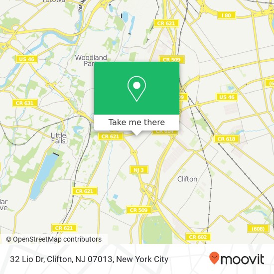 Mapa de 32 Lio Dr, Clifton, NJ 07013