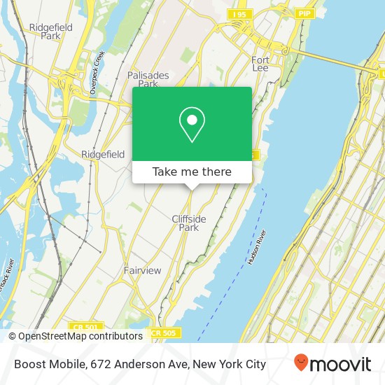 Mapa de Boost Mobile, 672 Anderson Ave