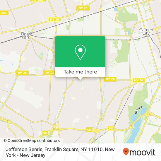 Mapa de Jefferson Benris, Franklin Square, NY 11010