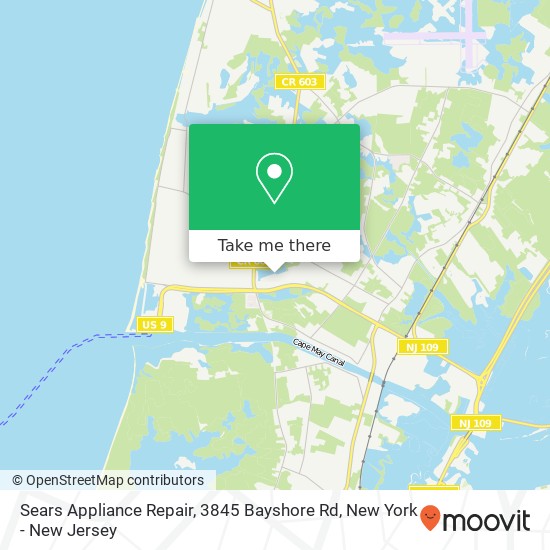 Sears Appliance Repair, 3845 Bayshore Rd map