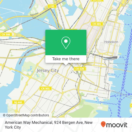 Mapa de American Way Mechanical, 924 Bergen Ave