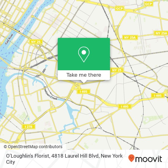 Mapa de O'Loughlin's Florist, 4818 Laurel Hill Blvd