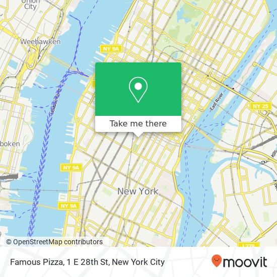 Famous Pizza, 1 E 28th St map