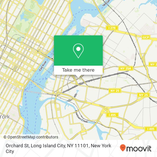 Mapa de Orchard St, Long Island City, NY 11101